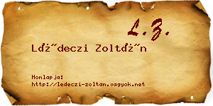 Lédeczi Zoltán névjegykártya